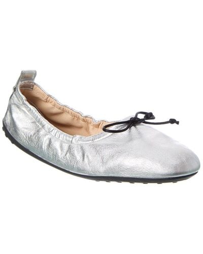 Tod's Leather Ballerina Flat - White