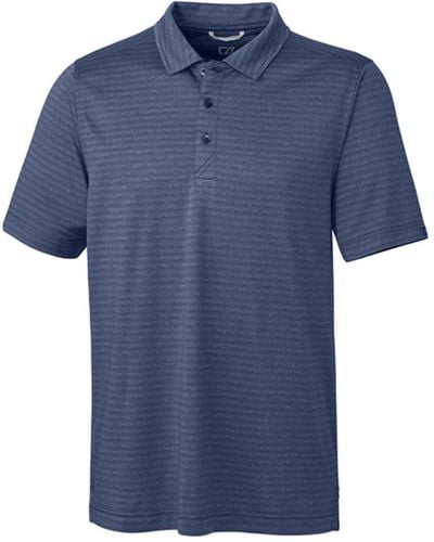 Cutter & Buck Cascade Melange Stripe Polo Shirt - Blue