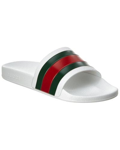Gucci Web Slide Sandal - White