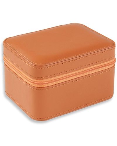 Bey-berk Genuine Leather 2-Watch Storage Case - Orange
