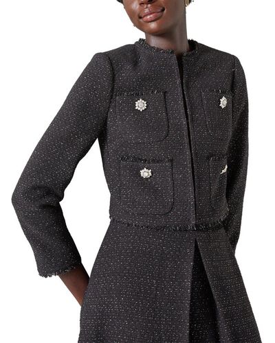 Veste Blazer LK BENNETT Noir à Galon - Taille 40 EUR (UK 12) - Laine - Occasion Très Bon état - Pour Femme