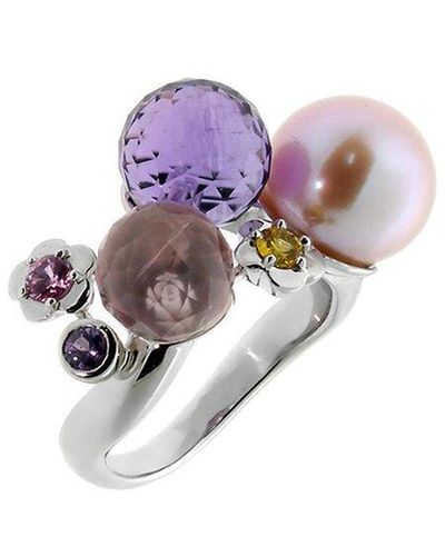 Chanel 18K Gemstone Camelia Ring (Authentic Pre-Owned) - Pink