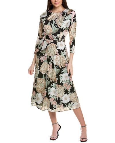 Anne Klein Dolman Sleeve Midi Dress - Multicolour