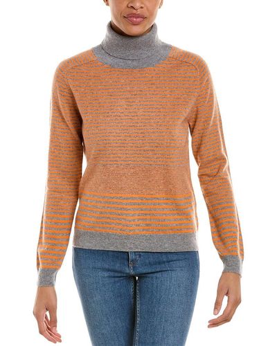 Kier + J Kier + J Striped Cashmere Raglan Sweater - Blue