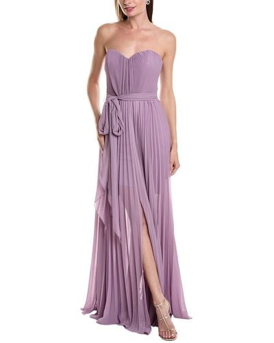 Rene Ruiz Accordion Pleated Gown - Purple
