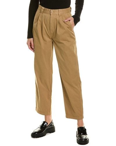 Madewell Pleated Tapered Pant - Natural