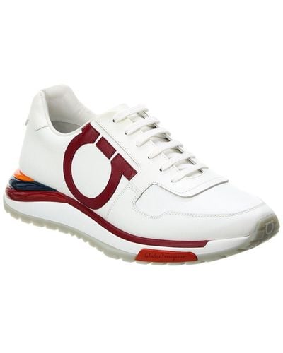 Ferragamo Leather & Suede Sneaker - White