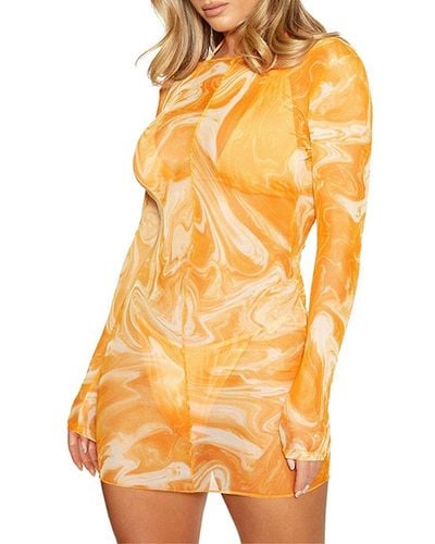 Naked Wardrobe Back On The Low Cover-Up Dress - Orange