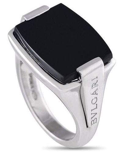 BVLGARI 18K Diamond & Onyx Allegra Ring (Authentic Pre-Owned) - Multicolour