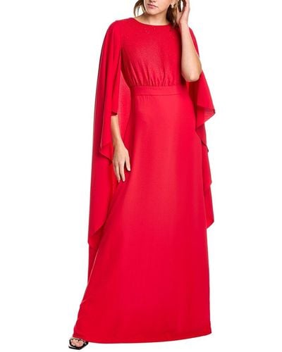 Carolina Herrera Cascading Cape Gown - Red