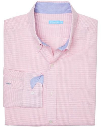 J.McLaughlin Graphic Check Collis Shirt - Pink