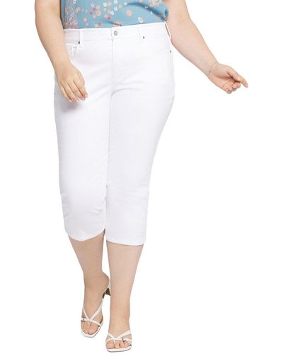 NYDJ Plus Waist Match Slim Straight Crop Optic White Jean