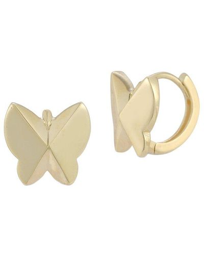 Ember Fine Jewelry 14k Butterfly Huggie Earrings - White