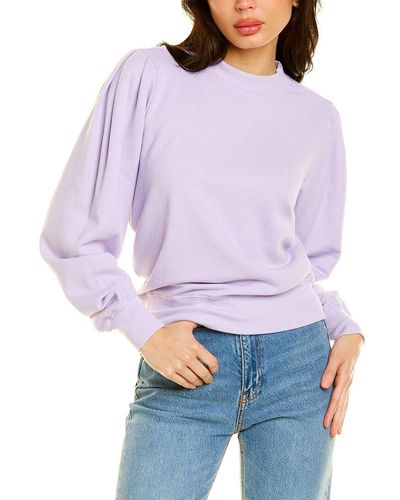 Michael Stars Kehlani Puff Sleeve Sweatshirt - Purple