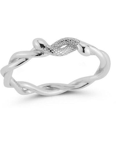 Glaze Jewelry Silver Cz Twisted Ring - White