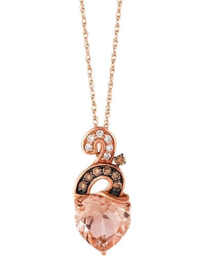 Le Vian 14k Strawberry Gold 1.41 Ct. Tw. Diamond & Morganite Pendant Necklace - White
