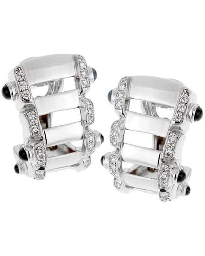 Patek Philippe 18K 0.80 Ct. Tw. Diamond & Sapphire Earrings (Authentic Pre- Owned) - Metallic