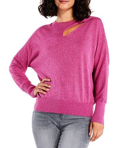 NIC+ZOE Nic+zoe Soft Sleeve Twist Sweater Top - Pink