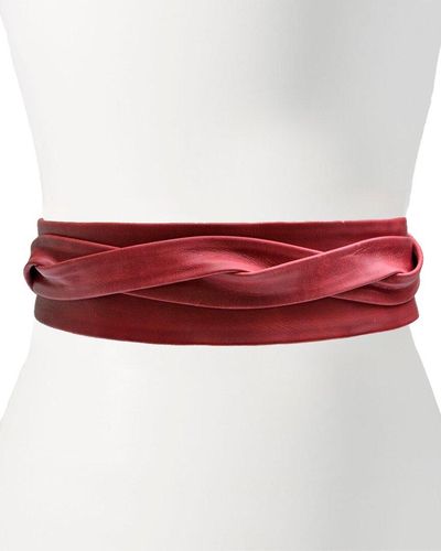 Ada Classic Wrap Leather Belt - Red