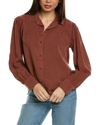 Bella Dahl Pin Tucked Button Down - Red