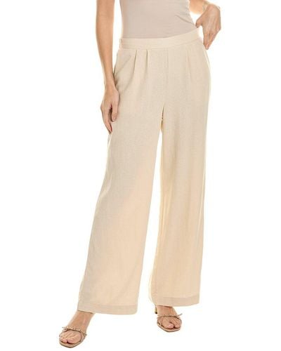 Ellen Tracy Linen-blend Wide Leg Pant - Natural