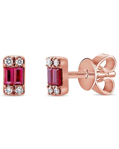 Sabrina Designs 14k Rose Gold 0.32 Ct. Tw. Diamond & Ruby Studs - Pink
