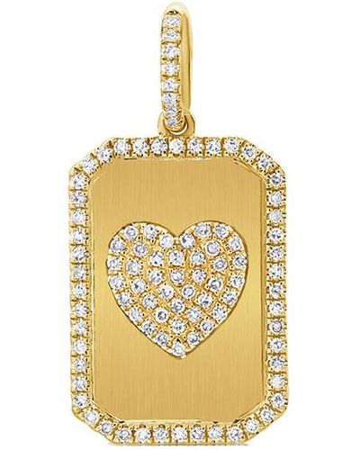 Sabrina Designs 14K 0.26 Ct. Tw. Diamond Heart Dogtag Necklace - Metallic