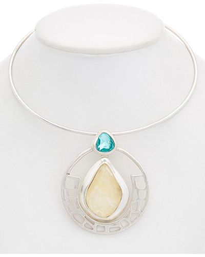 Robert Lee Morris Silver Pendant Necklace - White
