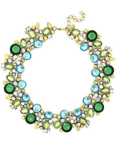 Multi Strand Green Crystal Statement Necklace – JSebastiana Designs