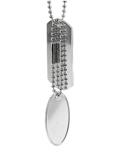Gucci Dog Tag Necklace (Authentic Pre-Owned) - White