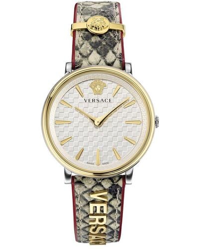 Versace V-circle Logomania Watch - Metallic