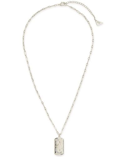 Sterling Forever Libra Constellation Dog Tag Necklace - Metallic