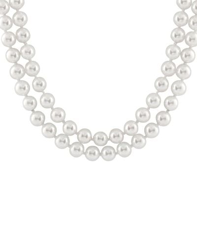 Splendid Silver 7-8mm Shell Pearl Necklace - Metallic