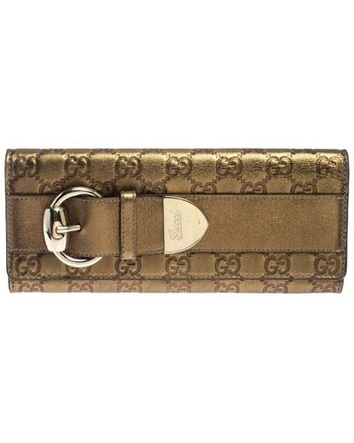 Gucci Ssima Leather Continental Wallet (Authentic Pre-Owned) - Metallic