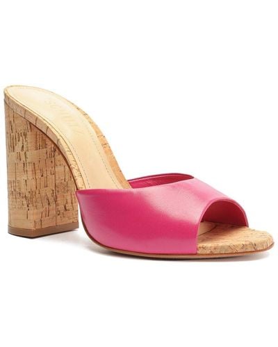 SCHUTZ SHOES Kaycee Leather & Cork Sandal - Pink