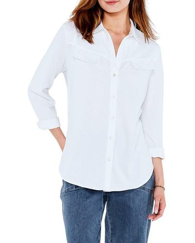 NIC+ZOE Nic+zoe Angled Pocket Shirt - White