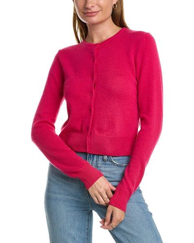 Forte Cropped Cashmere Cardigan - Red