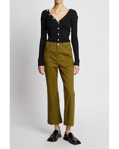 Proenza Schouler Twill Cropped Pant - Green