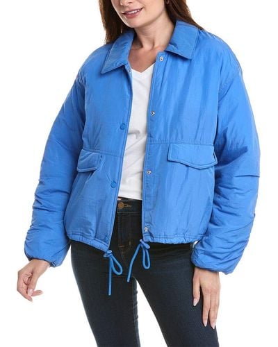 Free People Off The Bleachers Coaches Jacket - Blue