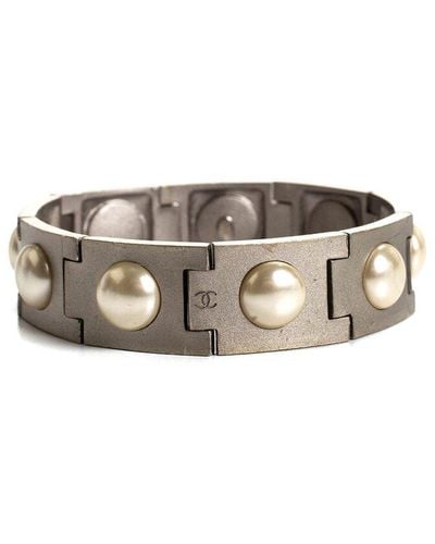 Chanel Tone Pearl Link Bracelet (Authentic Pre-Owned) - White