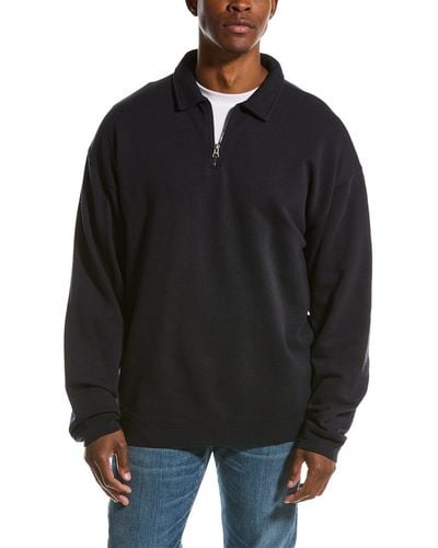 Vince French Terry 1/4-zip Pullover - Black