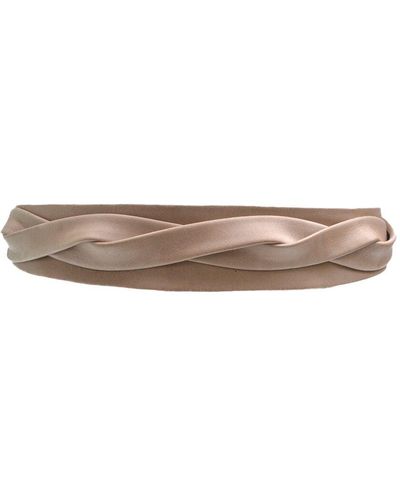 Ada Midi Wrap Leather Belt - Natural