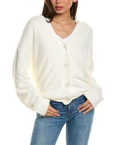 Barefoot Dreams Cozy Chic Light Cable Button Cardigan - White