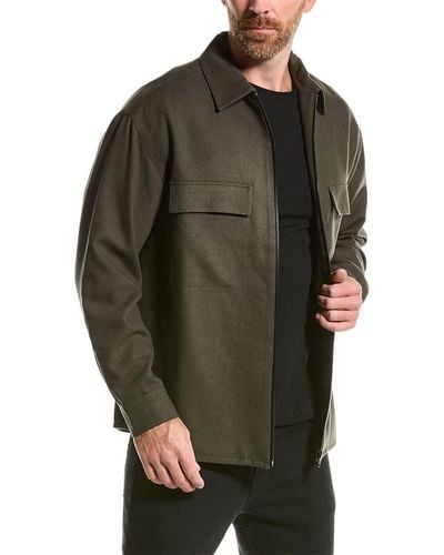 FRAME Modern Flannel Zip Wool-blend Shirt - Gray