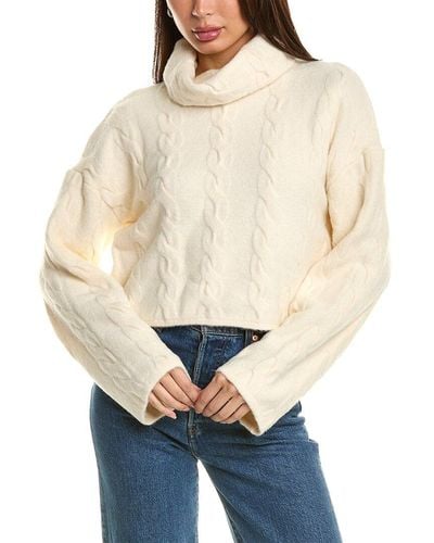 BCBGMAXAZRIA Cable Wool-blend Sweater - Natural