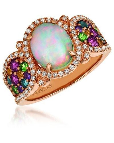 Le Vian 14k Rose Gold 2.23 Ct. Tw. Diamond & Opal Ring - White