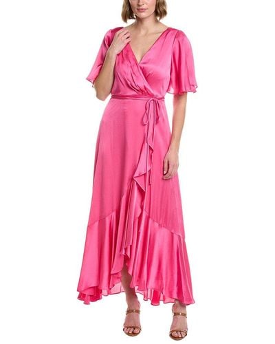 Taylor Satin Crinkle Crepe Maxi Dress - Pink