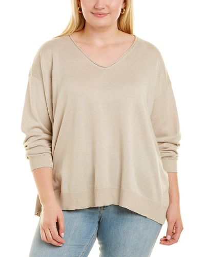 Eileen Fisher Plus Boxy Pullover - Natural