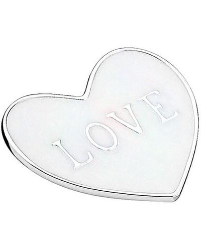 PANDORA Love Heart Silver Enamel Locket Medium Plate - White