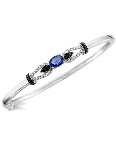 Le Vian Le Vian 14k 1.10 Ct. Tw. Diamond & Sapphire Bangle Bracelet - Blue